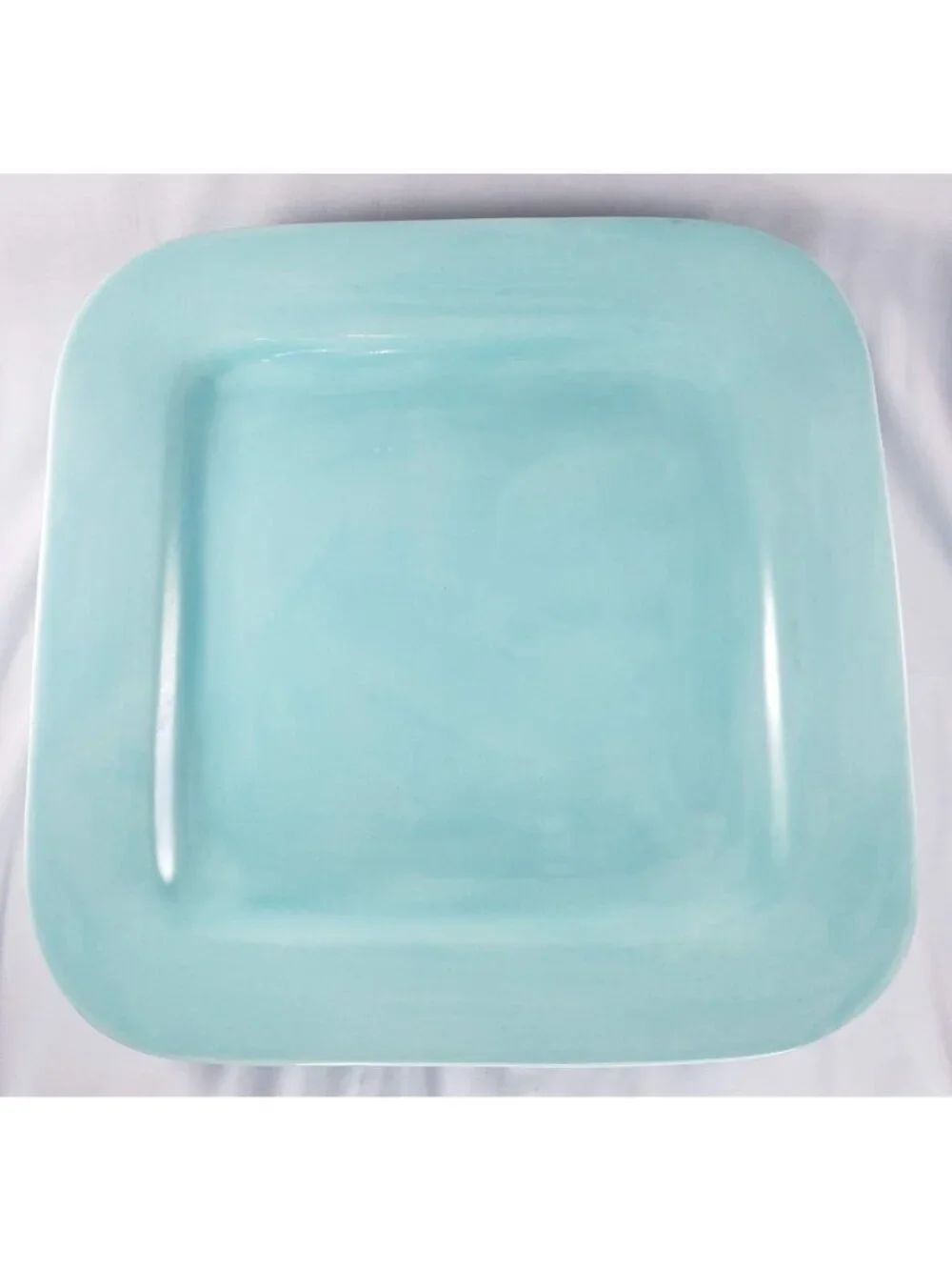 Home American Simplicity Turquoise Aqua Square Dinner Plates Set HTF